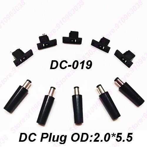 10PCS DC jack connector female 5.5 x 2.1mm DC Power Socket/ DC Connector Panel Mounting DC-019/044/050/060