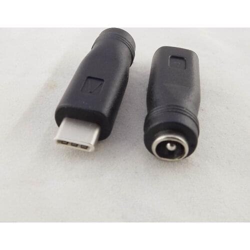 10Pcs USB 3.1 Type-C Male To 5.5 x 2.1mm Female DC Power Converter Charger Adapter