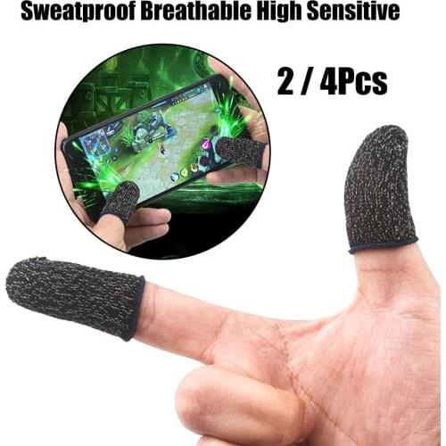 2/4Pcs Breathable Game Controller Finger Cover Sweat Proof Gaming Finger Gloves Non-Scratch Sleeve Sensitive Fiber Mobile Touch