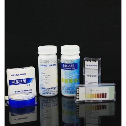 2boxes/2rolls/2bottles/pack Lab 0-25mg/l 0-10mg/l 10-2000mg/l chlorine measuring test paper residual chlorine paper