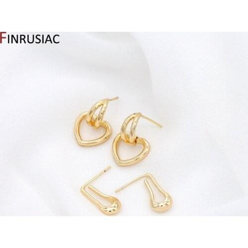 2021 Latest Design Stud Earrings For Women Girls Gold Plated Heart Earrings Female Jewelry Gift Wholesale