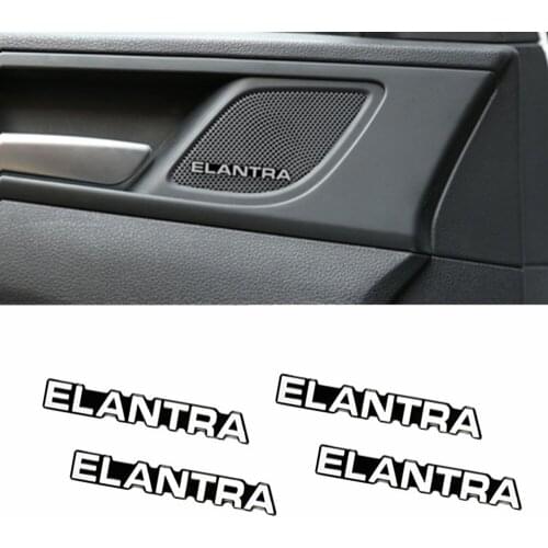 4pcs car audio decorate 3D Aluminum Badge Emblem Sticker For Hyundai Elantra 2017 2018 Accessories Car Styling