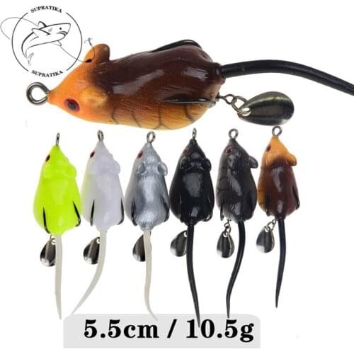 55mm/10.5g Anti-Corrosion Bionic Fishing Bait Artificial Mouse Floating Wobblers Freshwater Fishing Lure Soft Bait