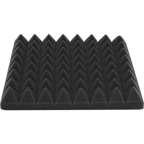 6 pcs Black Absorbing Cotton Acoustic Foam Pyramid Tiles For Studio Sound Room Music Soundproofing Foam