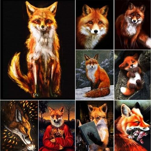 Diamond Embroidery Fox 5D Diy Diamond Painting Full Drill Animals Cross Stitch Kits Rhinestone Art Pictures Gift Home Decor Wall