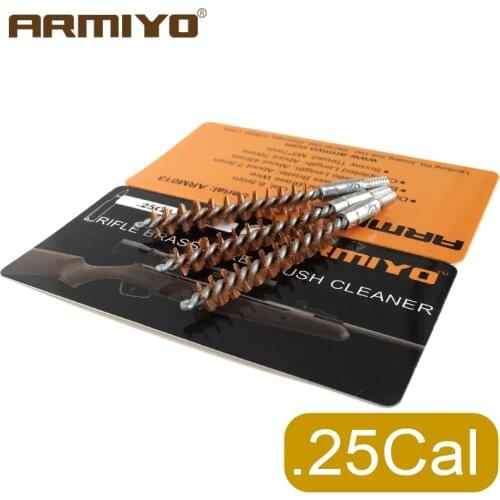 Armiyo .25Cal 6.5mm Bronze Brush Rifle Barrel Cleaner Hunting Shooting Airsoft Cleaning Accessories Screw Thread Size 8-32
