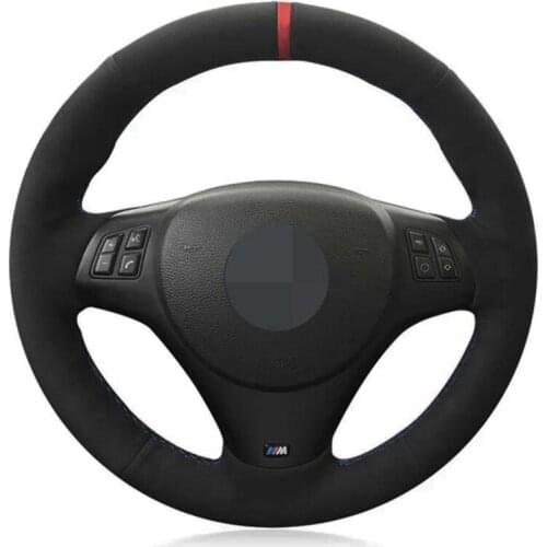 Steering Wheel Cover Soft Black Suede DIY Car Steering Wheel Covers For BMW M Sport M3 E90 E91 E92 E93 E87 E81 E82 E88 X1 E84