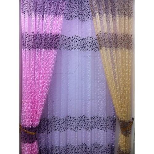 CS 83 2017 Drop Shipping, Best 1PC Rose Tulle Window Curtain fabric Screens Door Balcony Curtain fabric Panel Sheer Scarfs For