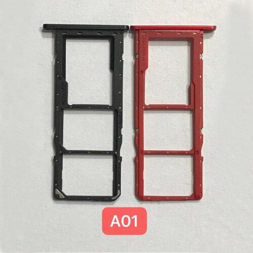 Sim Tray Holder For Samsung Galaxy A01 A015F SIM Card Tray Slot Holder Adapter Socket Repair Parts