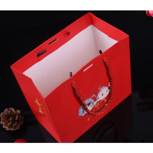 Children Love Cute Style Factory Wholesale Boutique Kraft Paper Stickers Custom Packaging Gift Bag With Handle Hang Tag --XP2093