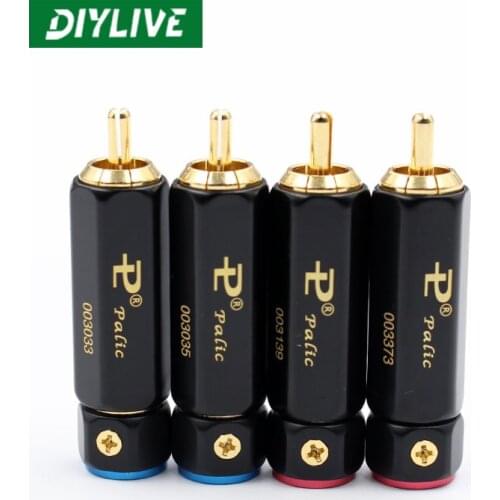 DIYLIVE XLO, pure copper, gold plated, free - solder strap lock, RCA signal plug, audio amplifier, RCA lotus plug