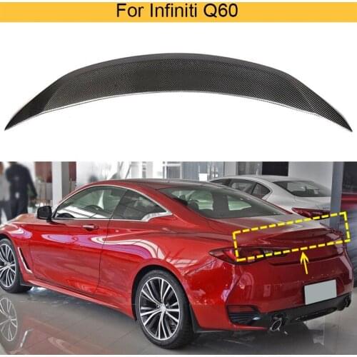 For Q60 Carbon Fiber Car Rear Trunk Spoiler Wing For Infiniti Q60 2016 - 2019 Rear Trunk Wing Spoiler Lip Car Sticker