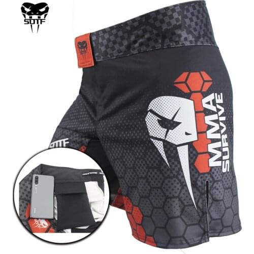 SOTF MMA Geometry Technology Snake Head Fitness Breathable boxing shorts Tiger Muay Thai mma shorts kickboxing fight pants sanda