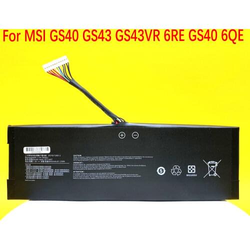 BTY-M47 New For MSI GS40 GS43 GS43VR 6RE GS40 6QE 2ICP5/73/95-2 MS-14A3 MS-14A1 7.6V 61.25WH 8060mAh Laptop Battery