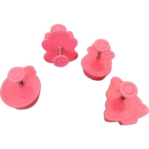 Cookie Stamp Biscuit Mold 3D Cookie Plunger Cutter DIY Baking Mould Gingerbread House Christmas Cookie Cutters