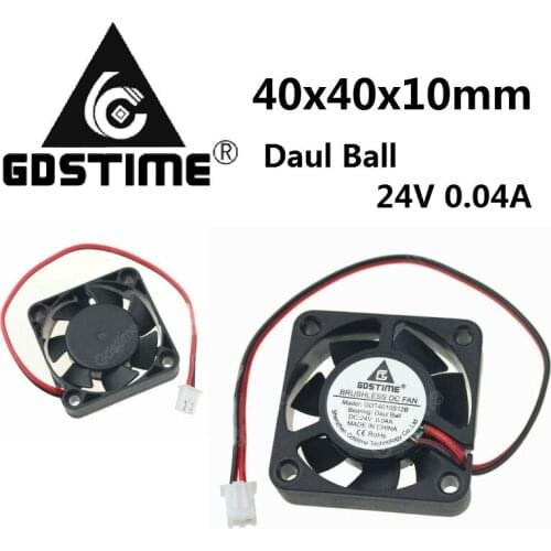 Gdstime 500 Pcs DC 24V 0.04A Ball Bearing 40mm x 40mm x 10mm 3D Printer Cooler 4cm wholesale