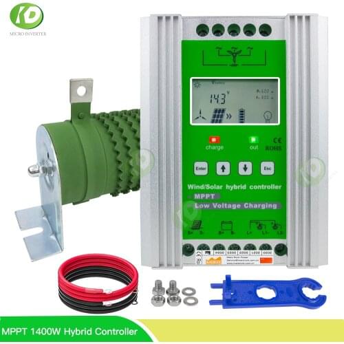 12V 24V 1400W MPPT Hybrid Wind Solar Charge Discharge Controller 10A 20A 30A Lead-acid Battery Regular For Wind Turbine PV
