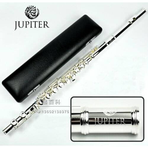 Hot JUPITER JFL-511ES 16 Holes Closed C Key Cupronickel Silvering Concert Flute Case Cleaning Cloth Stick Gloves Padded Bag