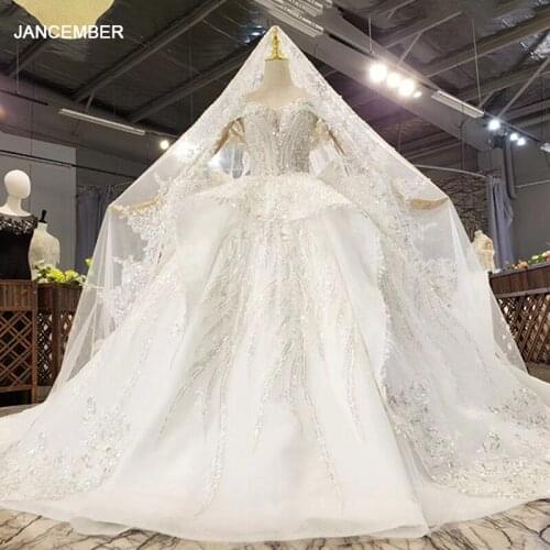 HTL1721 Luxury Lvory White Crystal Pearls Wedding Dress 2020 Sweetheart Short Sleeve Ball Gowns свадебное платье пляжное