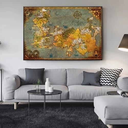 Westeros and Essos World Map Art Canvas Painting TV Wall Picture Posters Print Living Room Home Decoration Movie Poster Artwork