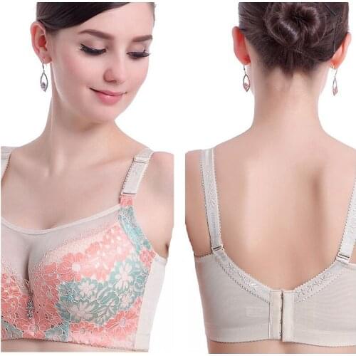 Classic simple Women bra full cup lace B C D DD E bras for mother ladies plus size 34 36 38 40 42 44 46 push up lingerie C3307