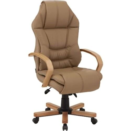 Space Office Mega Wooden Manager Chair-Camel