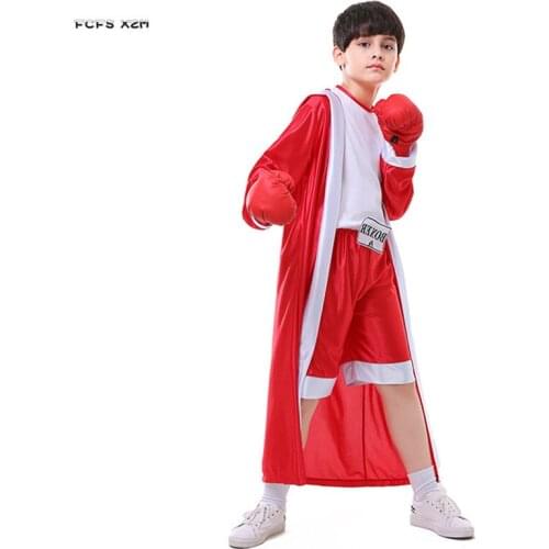 Halloween Costumes for Boys Sportswear Boxer suit uniform Cosplays Carnival Purim Masquerade masked ball Nightclub Party dress
