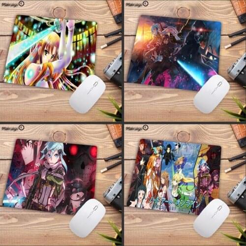 Mairuiges word art online Anime Natural Rubber Material Waterproof Desk Gaming Speed Mousepad Desk Mats Size 22X18CM/29X25CM