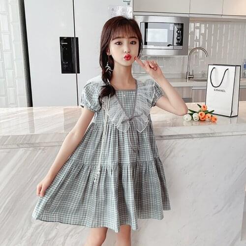 2021 Newest Teenager Girls Summer Dresses Clothing Floral Pattern Girls' Dresses Kids Dress Summer Clothing