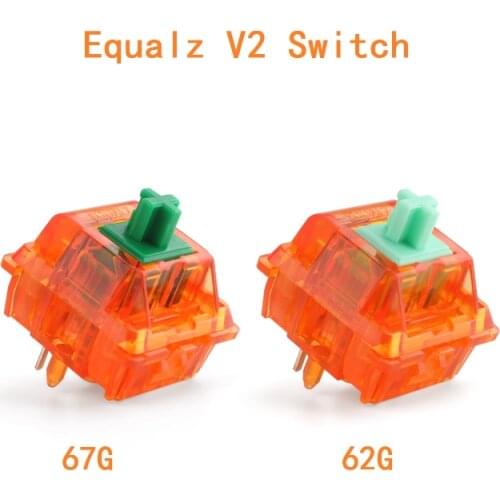 Equalz V2 5 Pin Switch Linear Custom Mechanical Gaming Keyboard GK61 GK64 SK61 SK87 Mx Switch 62G Red Orange Trasparent Button