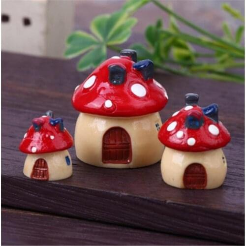Mini Craft Home Garden Artificial Micro Landscape Decoration Mushroom Miniature House Fairy Plant Accesories