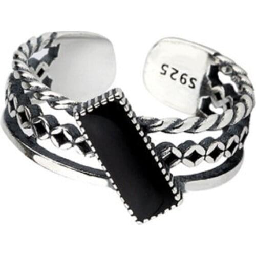 Evimi Minimalist 925 Sterling Silver Rectangle Rings for Women Engagement Personality Jewelry New Fashion Accessories Gift