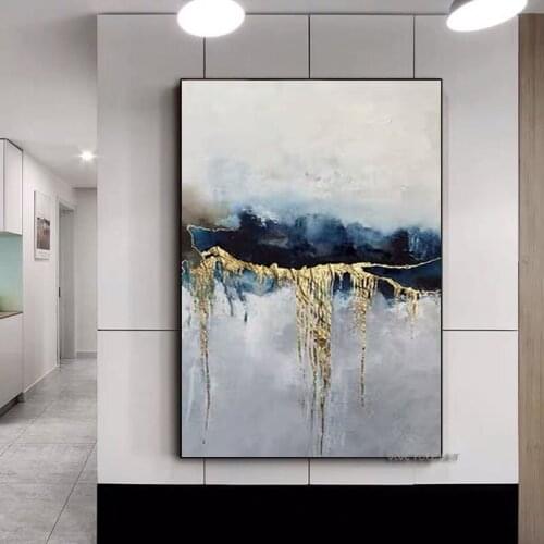 2020 fashion art Handmade abstract oil painting Gold Gray White gorgeous abstract Painting home Decor wall Painting on Canvas