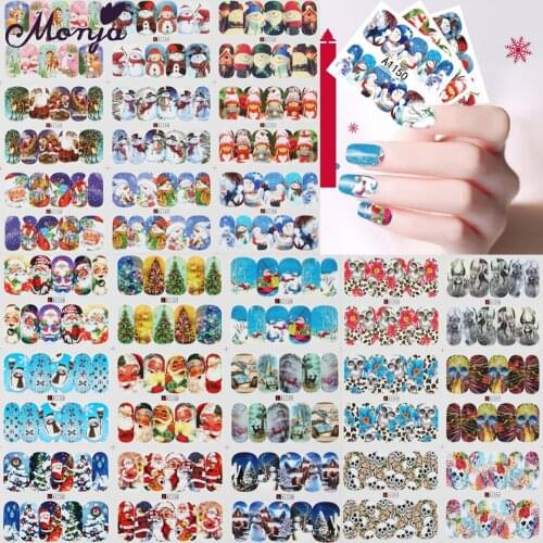 Monja 8 Styles Nail Art Halloween Theme Skull Pattern Series Design Water Transfer Full Cover Foil Decal Stickers DIY Decoration