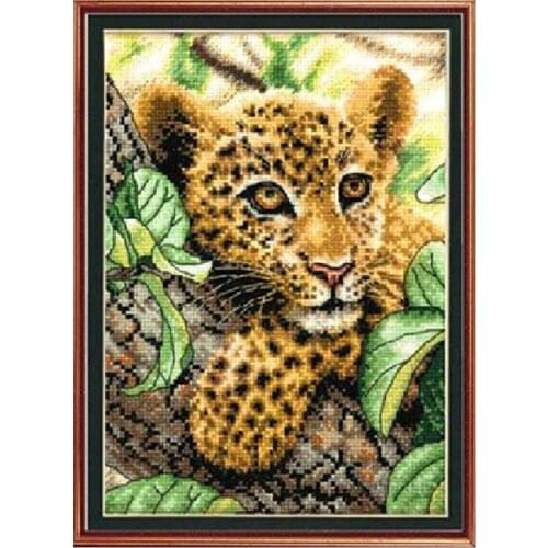 Needlework,DIY DMC Cross stitch,Sets For Embroidery kits,Precise Printed leopard Patterns Counted Cross-Stitching Home Decor