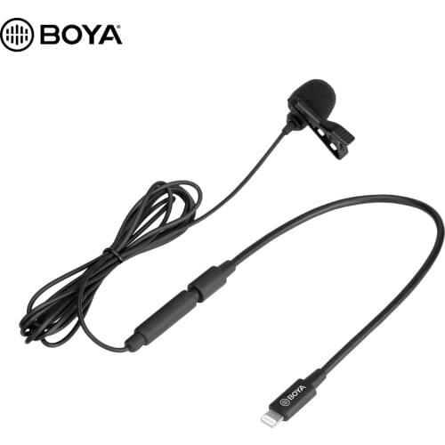 BOYA Cardioid Lavalier Lapel Clip-on Microphone Detachable Single Head with 3.5mm TRS to Cable for iOS Smartphones