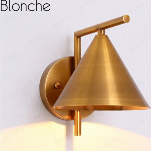 Nordic Wall Lamps Industrial Gold Wall Light for Living Room Bedroom Living Room Stairs Decor Lighting Fixtures Led Wall Sconce