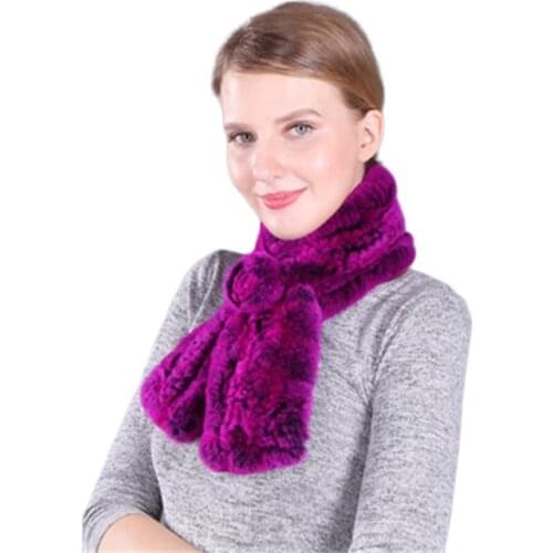 New Rabbit hair Scarf fur neckwear muffler womens winter scarves neckerchief versatile weaves flower thicken warm