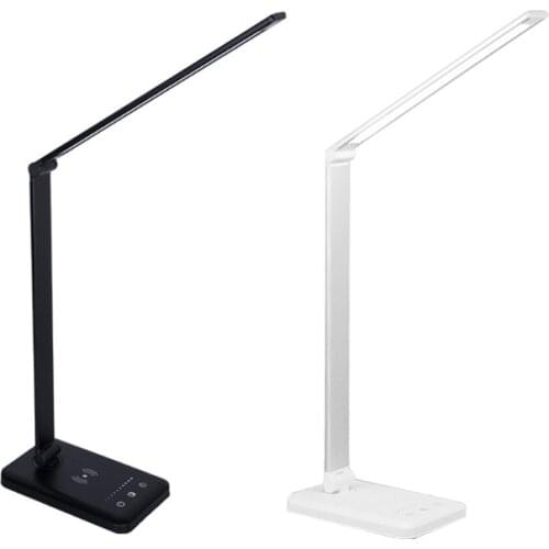 New LED Desk Lamp Office Table Light Built-in Wireless Charger USB Charging Port Multifunctional Perfect for Home Office Use