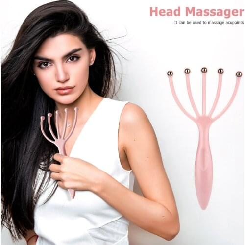 Octopus Head Massager Claw Scalp Neck Stress Release Relax Claw Massageador Pain Pressure Relief Care Tools Device