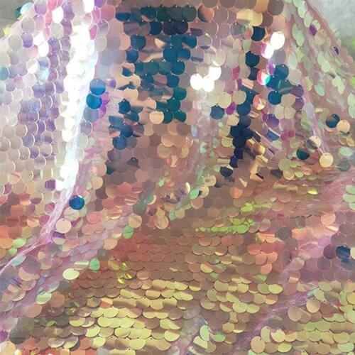 Iridescent Mermaid Tablecloths Unicorn Party Holographic Wedding Baby Shower Birthday Embroidery Mesh Lace Glitter Sequin Fabric