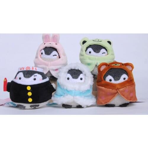 20PC/Lot 6CM Cosplay Penguin keychain Plush Toy,Cloak Positive Energy Penguin plush pendant For Kids Girls Bags School Bags