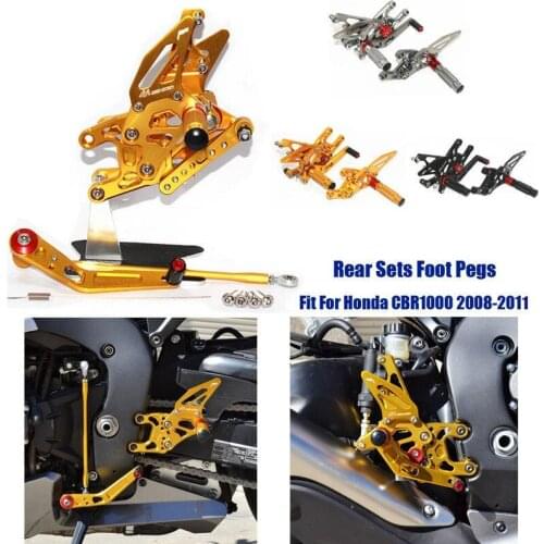 Fit For Honda CBR1000RR 2008-2011 09 10 CNC Adjustable Footrest Foot Pegs Pedal Mount Bracket Sets Footpeg Rider Rear Rearset