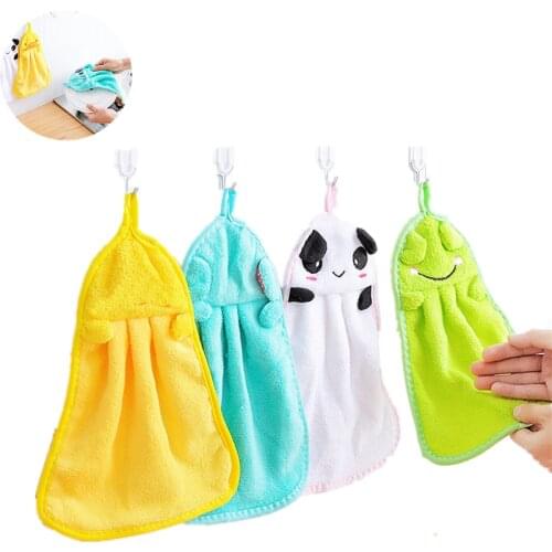 Baby Nursery Hand Towel Baby Bath Towels Toddler Soft Coral Fleece Cartoon Animal Wipe Hanging Bathing Towel For Children Towel