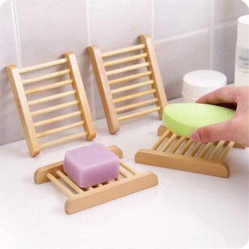 Portable Soap Dishes Natural Wood Soap Tray Holder Dish Storage Bath Shower Plate Home Bathroom Wash Soap Holder Organizer