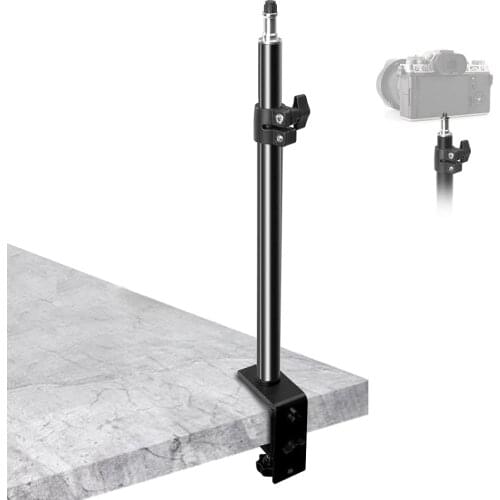 36-60cm Adjustable Universal Tabletop Desk C Clamp Mount Stand with 1/4 inch Screw for Camera LED Video Light Photo Video Shooti