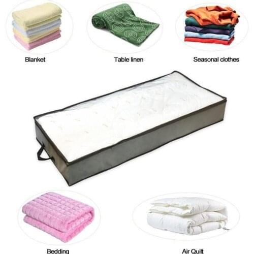 1PCS Foldable Under Bed Bags Large Under Bed Storage Boxes Thick Breathable Underbed Clothes Storage Bags Zippered Organizer