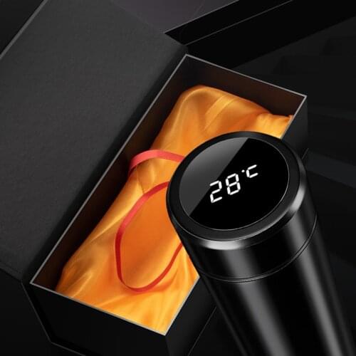 1Set 500ML Temperature Display Thermos Bottle Can Custom LOGO Thermos Bottle Cup Stainless Steel Hot Water Bottle Gifts Box