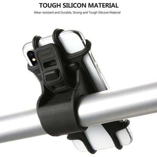 Universal Bicycle Mobile Phone Holder For Mobile Cell Phone GPS Silicone Motorcycle Bike Cycling Handlebar Stand Support Bracket