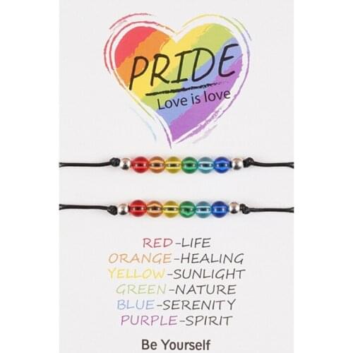 Pride Wish Bracelet Rainbow Rope Bracelet Gay Jewellery for Women Men Friendship